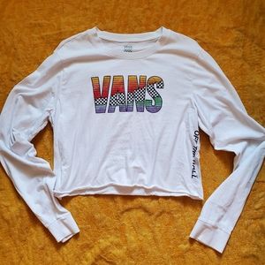 VANS White Crop Long Sleeve